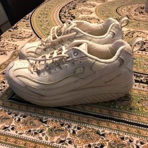 Skechers white shape ups